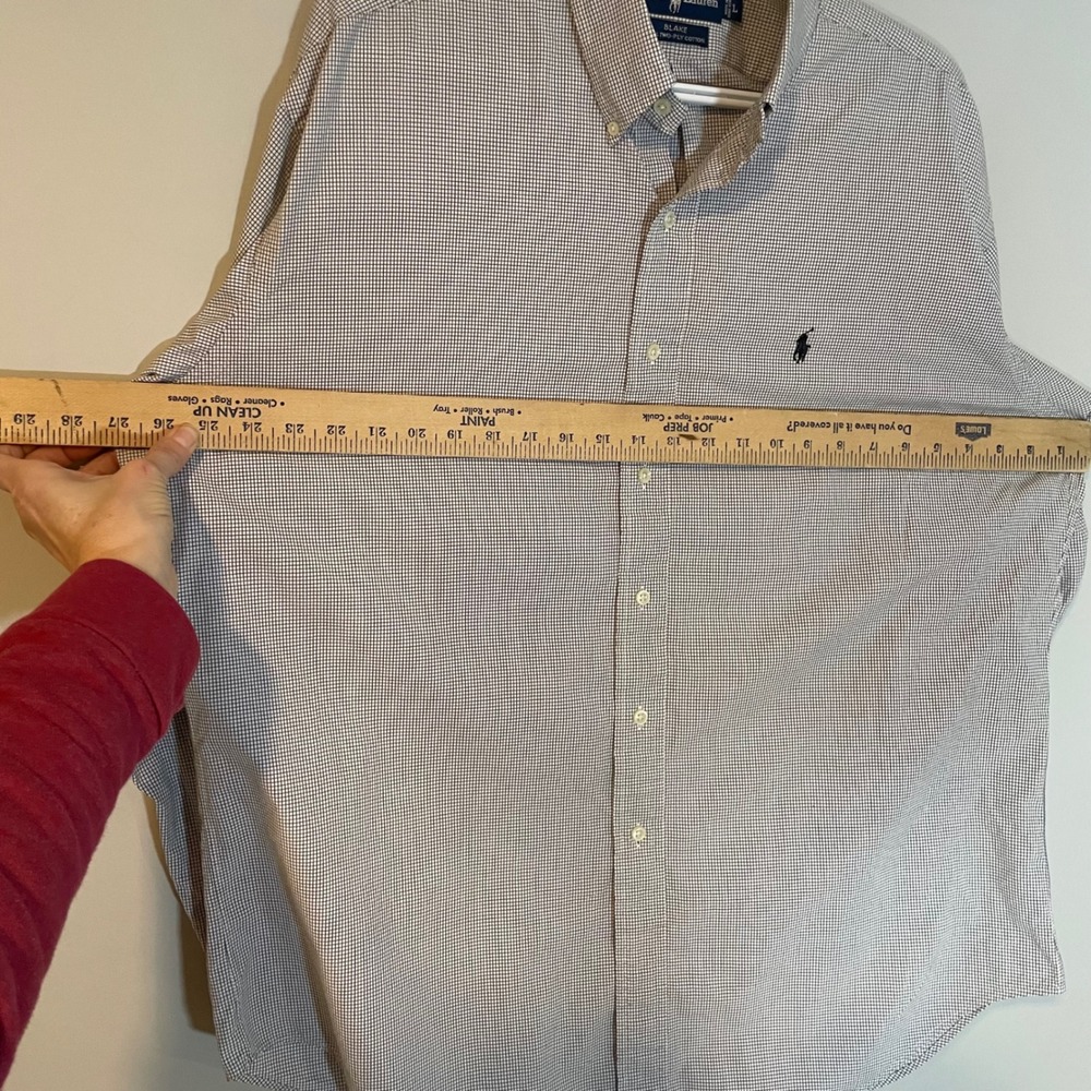 Ralph Lauren Blake Mens Long Sleeve Gingham Button Down Shirt Size L Black White - Picture 6 of 8